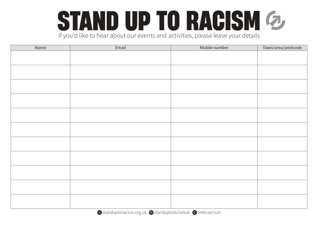 Sign up sheet