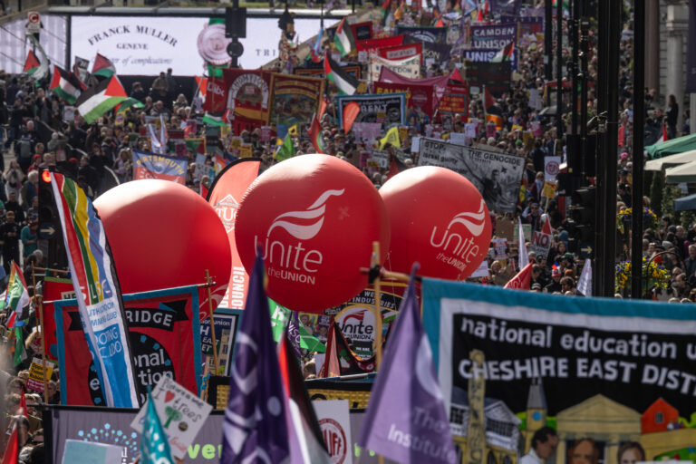 Trade unionists at Together alliance march